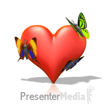 Animations  Powerpoint on Butterfly Resting On Heart Powerpoint Animation