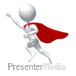 Stick Figure Superhero Flying - PowerPoint Animation