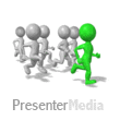 Green Leader Running The Race - PowerPoint Animation