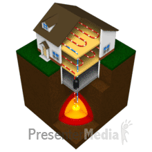 Geothermal Energy  on Geothermal House   Powerpoint Animations   3d Animated Clipart For