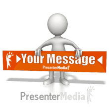 Figure Holding Custom Sign Presentation clipart
