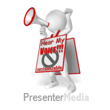 Figure With Megaphone Wearing Sign Presentation clipart