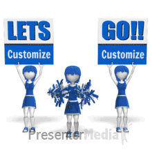 Cheerleaders Cheering With Custom Signs Presentation clipart