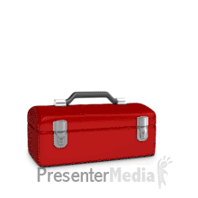 Mechanic In Toolbox With Sign Presentation clipart