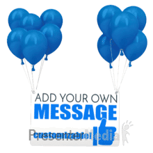 Floating Balloons Custom Sign Presentation clipart