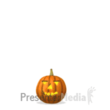 Ghost Out Of Pumpkin Holding Sign Presentation clipart