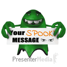 Cute Ghost Holding Sign Presentation clipart