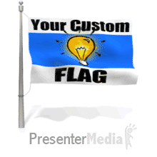 Custom Flag On Pole Presentation clipart