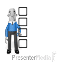 Biz Man Four Check Marks Presentation clipart