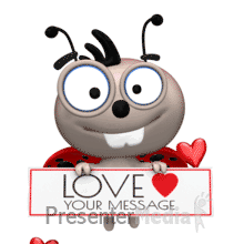 Love Floating Holding Sign Presentation clipart