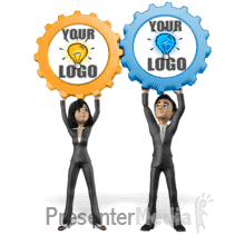 Business Team Gear Rotate Presentation clipart