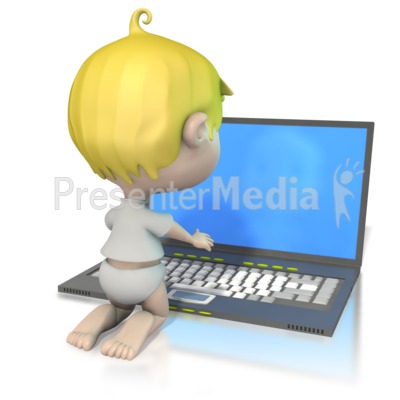 Baby At Laptop Presentation clipart