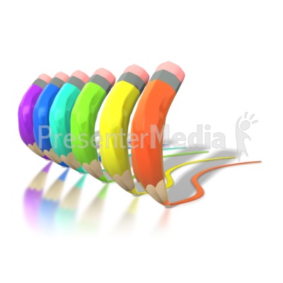 Colored Pencils Writing Presentation clipart