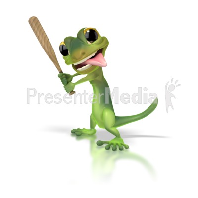 Gecko Baseball Presentation clipart