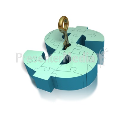 Key Insert Lock Money Puzzle Presentation clipart
