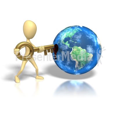 Stick Figure Insert Key Earth Hole Presentation clipart