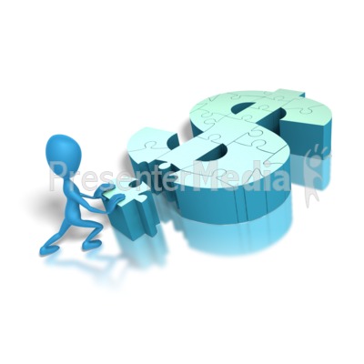 Stick Figure Push Puzzle Piece To Hole Presentation clipart