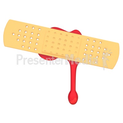 Bandaid Covering Blood Presentation clipart