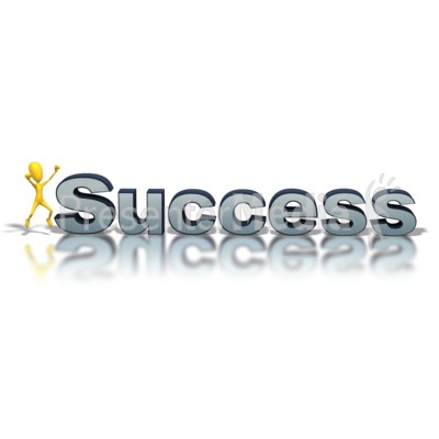 Success Text Man Excited Presentation clipart