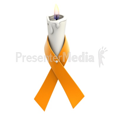 Orange Ribbon Candle Presentation clipart