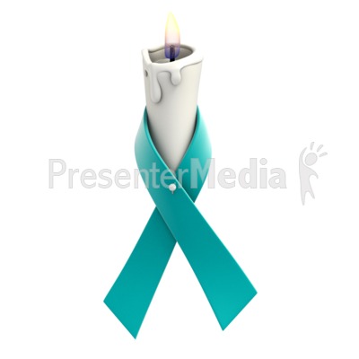 Teal Ribbon Candle Presentation clipart