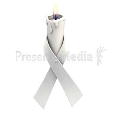 White Ribbon Candle Presentation clipart