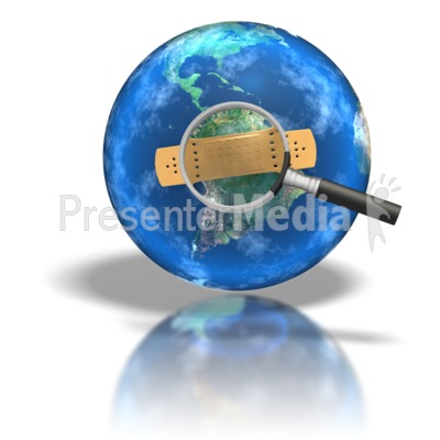 World Bandaid On South America Presentation clipart