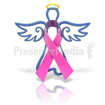 Angel Outline Hot Pink Ribbon Presentation clipart