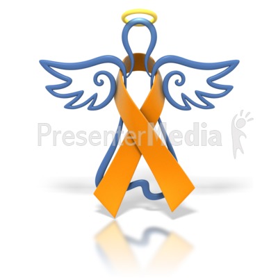 Angel Outline Orange Ribbon Presentation clipart