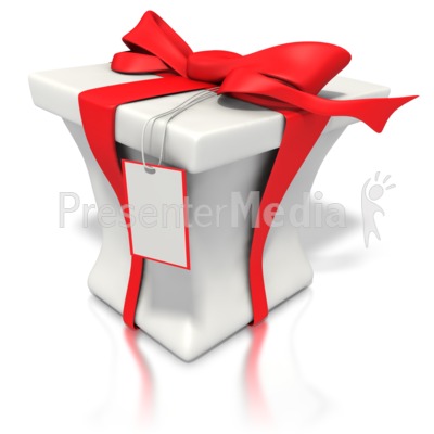 Red White Present Presentation clipart