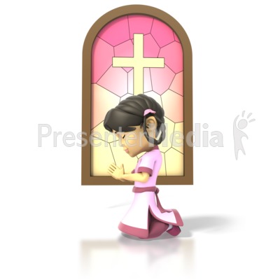 Girl Pray Presentation clipart