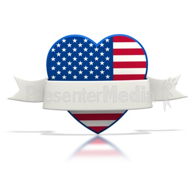 Patriotic Heart Banner Presentation clipart