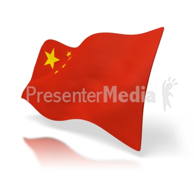 China Flag Perspective Presentation clipart