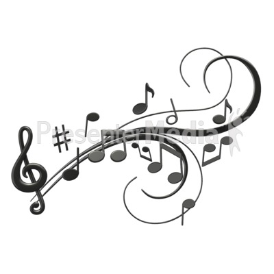 Music Notes Swoosh Presentation clipart