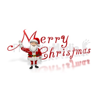 merry christmas logo clip art. Santa Waving Merry Christmas Presentation clipart