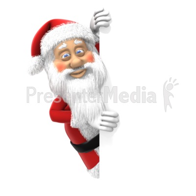 Santa Peek Behind Page Presentation clipart