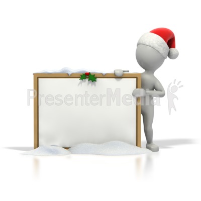 Christmas Stick Guy Blank Snow Board Presentation clipart