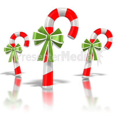 Three Candy Canes Presentation clipart