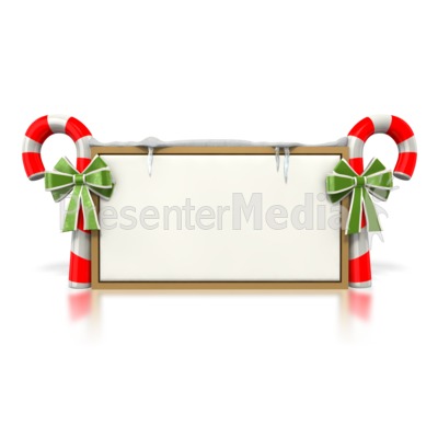 Candy Cane Sign Presentation clipart