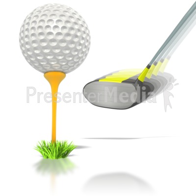 Golf Ball Club Swing PowerPoint Clip Art