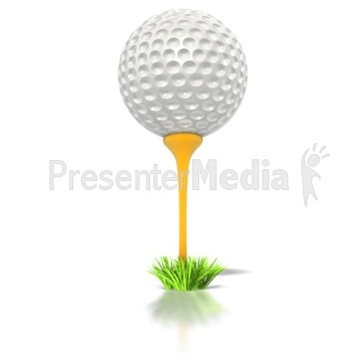 Golf Ball on Tee PowerPoint Clip Art