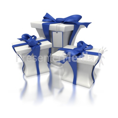 Blue White Presents Presentation clipart