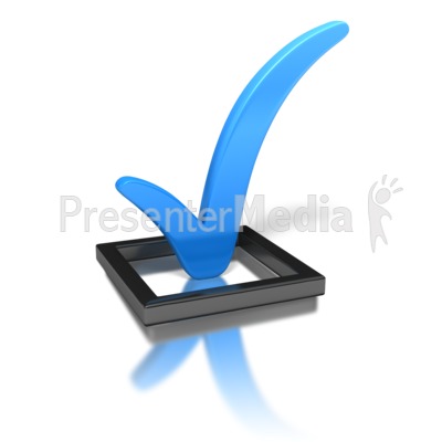 Blue Check Mark In Box Presentation clipart