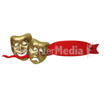 theatre mask clipart. Theater Masks With Red Ribbon