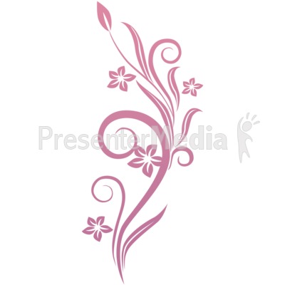 clipart flower pink. Vines Swirl Pink Flowers