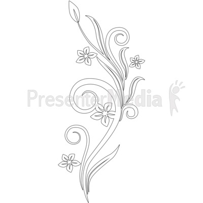 clip art flowers vines. Vines Swirl White Flowers