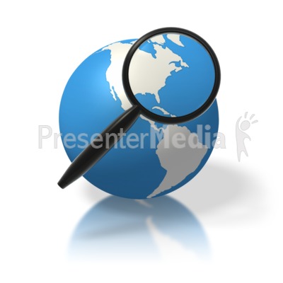 Earth Magnifying Glass North America Presentation clipart