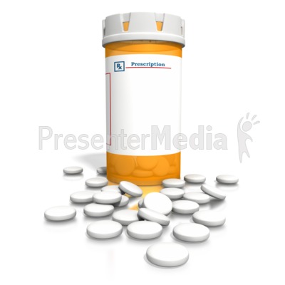 Orange Medication Bottle White Tablets Presentation clipart