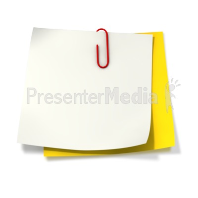 Paper Clip Attached to Two Sticky Notes Presentation clipart