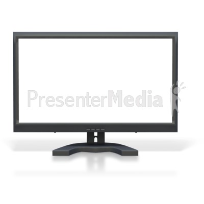 Clip  Computer on Computer Monitor Blank White Screen Presentation Clipart